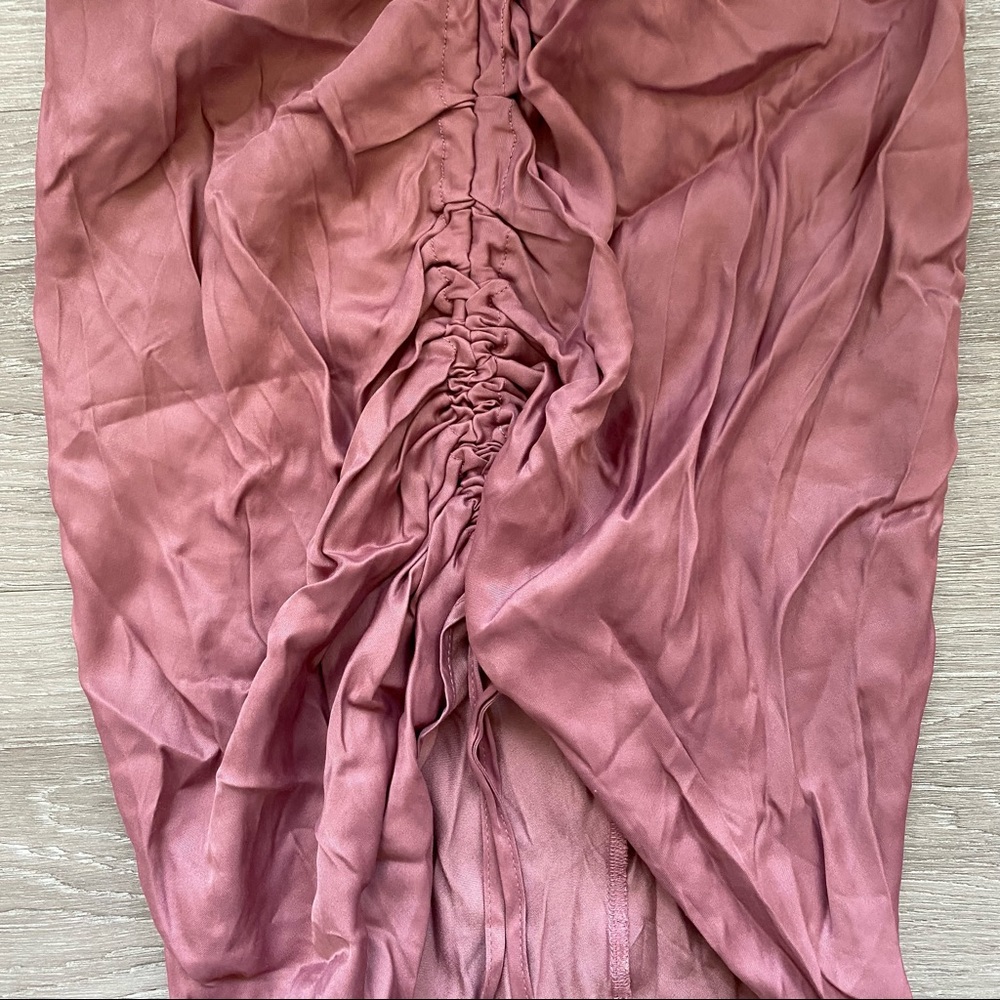 Zara Satin Effect Draped Midi Skirt - Picture 5 of 7